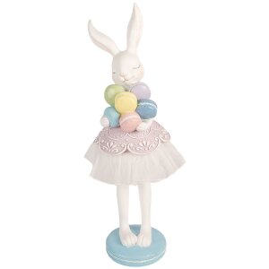 Фигурка кролика Clayre & Eef бело-фиолетовая 18x17x54 см