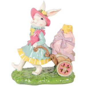 Фигурка кролика Clayre & Eef бело-зеленая, 19x11x23 см