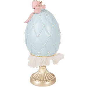 Декоративное яйцо Clayre & Eef сине-золотое Ø 12x28 см