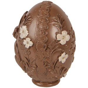 Декоративное яйцо Clayre & Eef, коричнево-белое,...