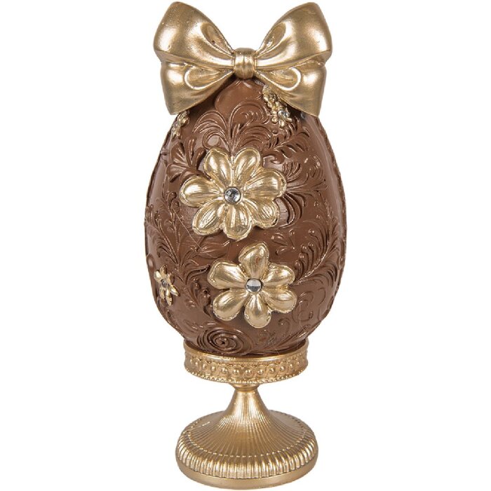 Декоративное яйцо Clayre & Eef, 10x9x21 см, бронза-золото