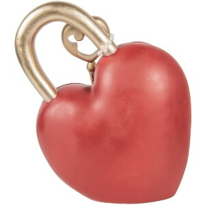 Фигурка Clayre & Eef с сердцем и ключом, красно-золотая, 22x9x30 см