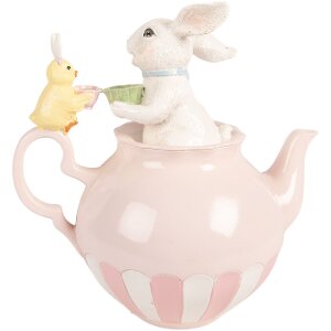 Фигурка кролика Clayre & Eef, бело-розовая, 20x14x20 см