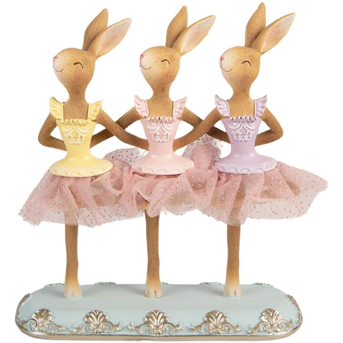 Фигурка кролика Clayre & Eef, 23x8x25 см, коричнево-розовая