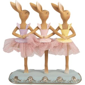 Фигурка кролика Clayre & Eef, 23x8x25 см, коричнево-розовая