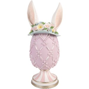 Декоративное яйцо Clayre & Eef фиолетово-белое...