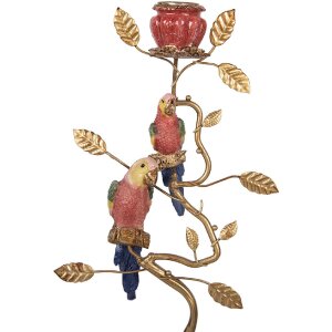 Стенд для свечей Clayre & Eef с птицами, золотой,...
