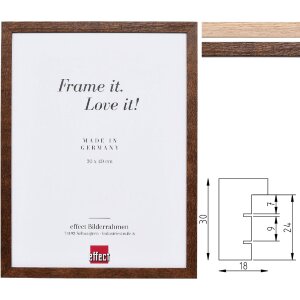 Фоторамка Effect из массивного дуба Profil 2430, лакированный орех и дуб