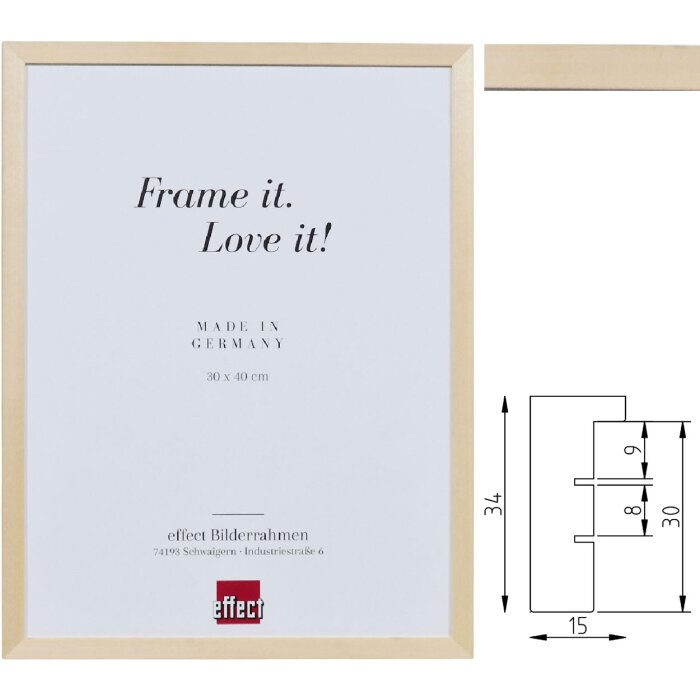 Фоторамка Effect из лindenового дерева, профиль 2480, форматы от 7x10 до 50x70 см