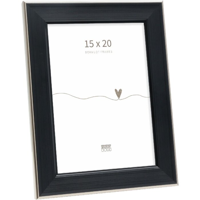 Фоторамка Deknudt S244 черная с серебряной каймой 15x20 см
