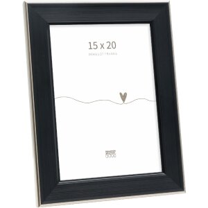 Фоторамка Deknudt S244 черная с серебряной каймой 15x20 см