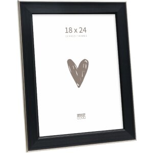 Фоторамка Deknudt S244 черная с серебряной кромкой 18x24 см