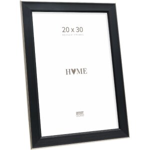 Фоторамка Deknudt S244 черная с серебряной кромкой 20x30 см