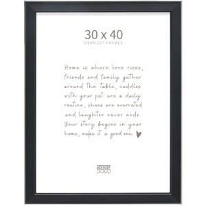 Фоторамка Deknudt S244 черная с серебристой кромкой 30x40 см