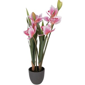 Искусственное растение Cattleya Hybrida 14x14x55 см, розово-зеленое