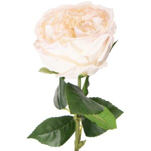 Кустовая роза Clayre & Eef, белая с зелёными листьями, 9x9x43 см