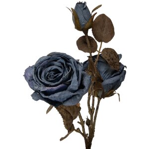 Декоративная ветка с цветами Clayre & Eef, сине-зеленая, 12x12x70 см