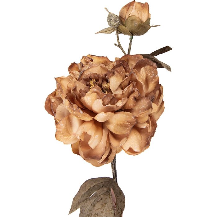 Декоративная ветка с цветами Clayre & Eef, коричнево-зеленая, 14x17x73 см