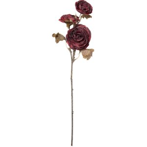 Декоративная ветвь с цветами Clayre & Eef, красно-зеленая, 10x12x70 см