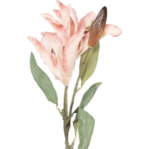 Декоративная ветвь с цветами розового и зелёного оттенка 12x16x88 см