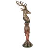 Фигура «Олень» золотистый с зеленым акцентом, 16x22x70 см, Clayre & Eef