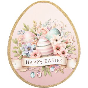 Платформа Clayre & Eef 35x29 см, золото-розовая пасхальная тарелка