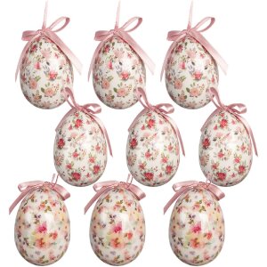 Набор декоративных подвесок в виде яиц белого и розового...