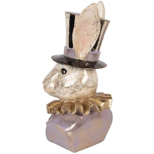 Статуэтка зайца Clayre & Eef, 14x12x27 см, бежевый с перламутром
