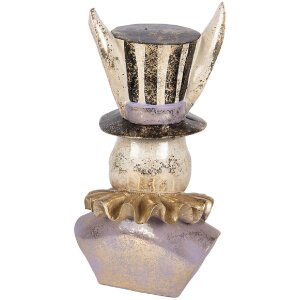 Статуэтка зайца Clayre & Eef, 14x12x27 см, бежевый с перламутром