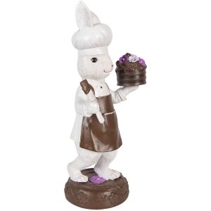 Фигурка кролика Clayre & Eef, 15x11x32 см, натуральная бело-коричневая