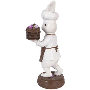 Фигурка кролика Clayre & Eef, 15x11x32 см, натуральная бело-коричневая