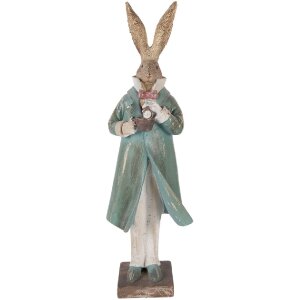 Декоративный кролик Clayre & Eef, золото-синий, 14x11x48 см