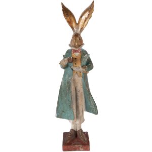 Фигурка кролика Clayre & Eef, золото-синий, 14x12x47 см