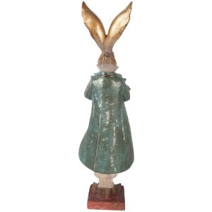 Фигурка кролика Clayre & Eef, золото-синий, 14x12x47 см