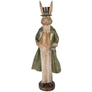 Фигурка зайца Clayre & Eef, золотистая, 17x12x48 см