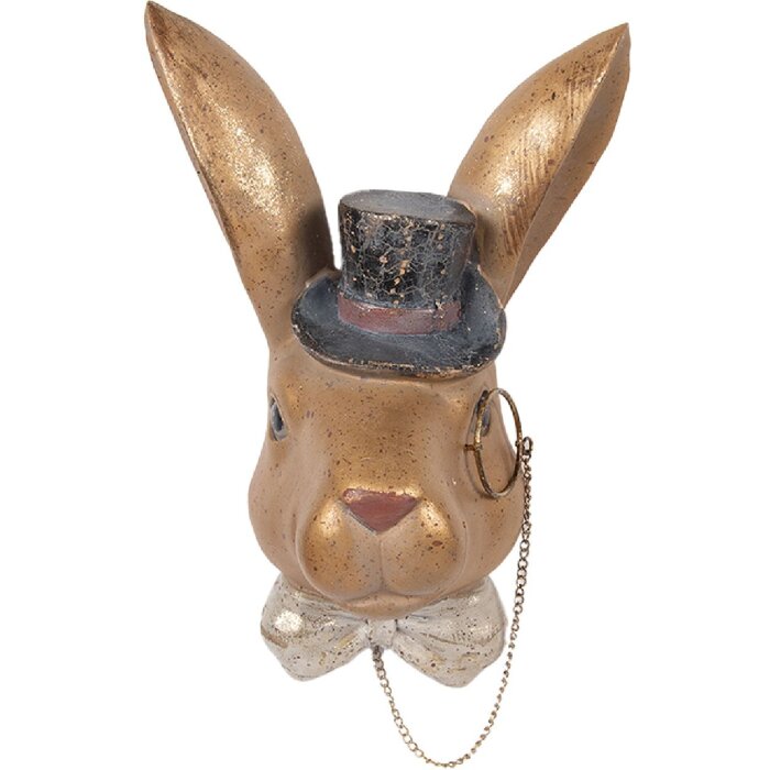 Фигурка Clayre & Eef Зайчик 17x11x25 см, золото-черный