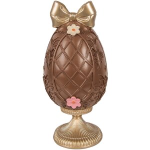 Декоративное яйцо Clayre & Eef с кроликом, коричнево-золотое, Ø 12x26 см