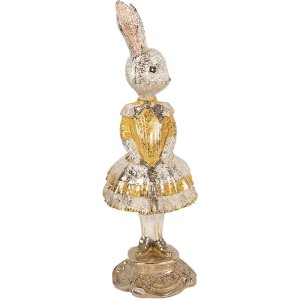 Фигурка кролика Clayre & Eef, бежево-золотая, Ø 13x36 см