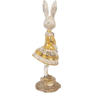 Фигурка кролика Clayre & Eef, бежево-золотая, Ø 13x36 см