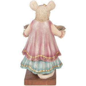 Декоративная мышка с миской Clayre & Eef, бежевая, 17x15x26 см