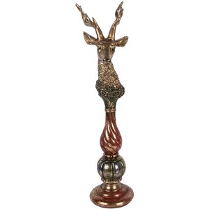 Олень Clayre & Eef золотой с красными акцентами 14x17x49 см