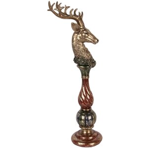 Олень Clayre & Eef золотой с красными акцентами 14x17x49 см
