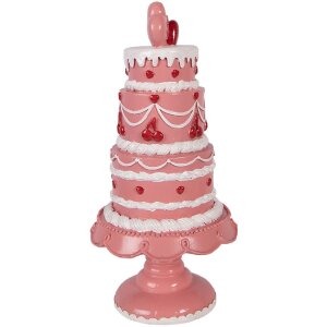 Декоративная торта Clayre & Eef розово-белая Ø 16x33 см