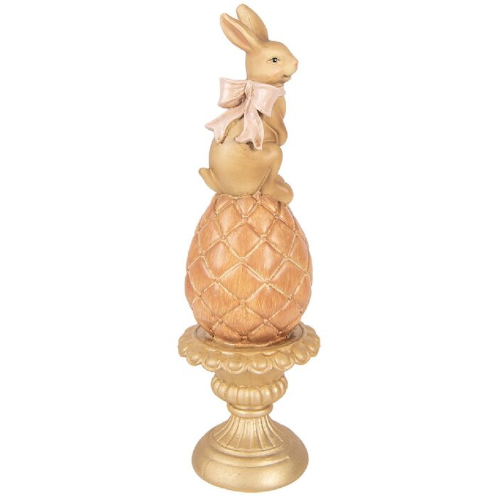 Фигурка «Кролик на яйце» Clayre & Eef, бронзово-золотистый, Ø 8x27 см