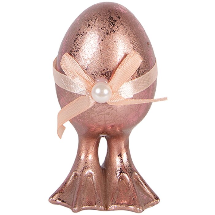 Декоративное яйцо Clayre & Eef, розово-оранжевое, Ø 6x10 см