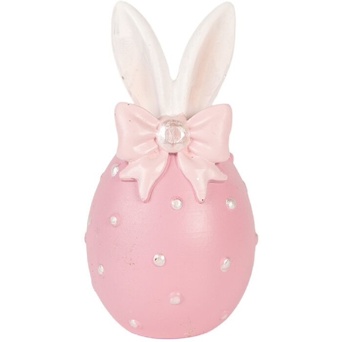 Декоративное яйцо Clayre & Eef, нежно-розово-белое, Ø 6x12 см