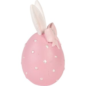 Декоративное яйцо Clayre & Eef, нежно-розово-белое, Ø 6x12 см