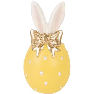 Декоративное яйцо Clayre & Eef, желто-белое, Ø 6x12 см