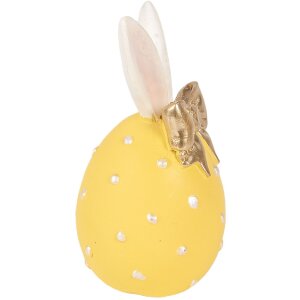 Декоративное яйцо Clayre & Eef, желто-белое, Ø 6x12 см