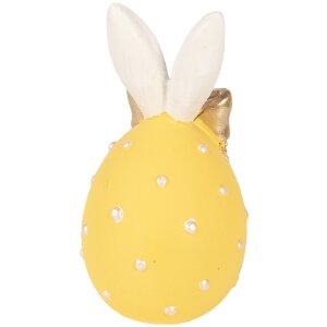 Декоративное яйцо Clayre & Eef, желто-белое, Ø 6x12 см